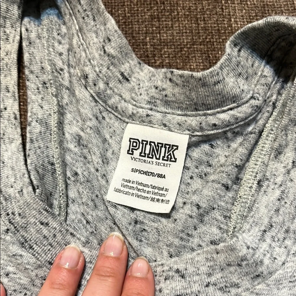 Victoria’s Secret PINK Racerback Tank Top, Gray, Size Small